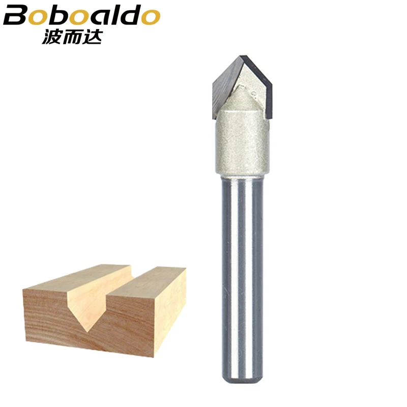 

1pc 1/4" Shank V Type Slotting Cutter Professional Grade Router Bit For Wood V groove Tungsten Woodworking Carving Tool