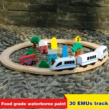 

Wooden Kids Toy Train Rail Track Changeable For Christmas Gift Children's Assembled Toy Car Set
