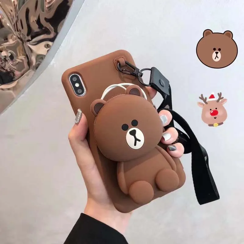 Mixzom милый мультяшный кошелек чехол для телефона iPhone X XR XS Max 7 8 Plus Мягкий