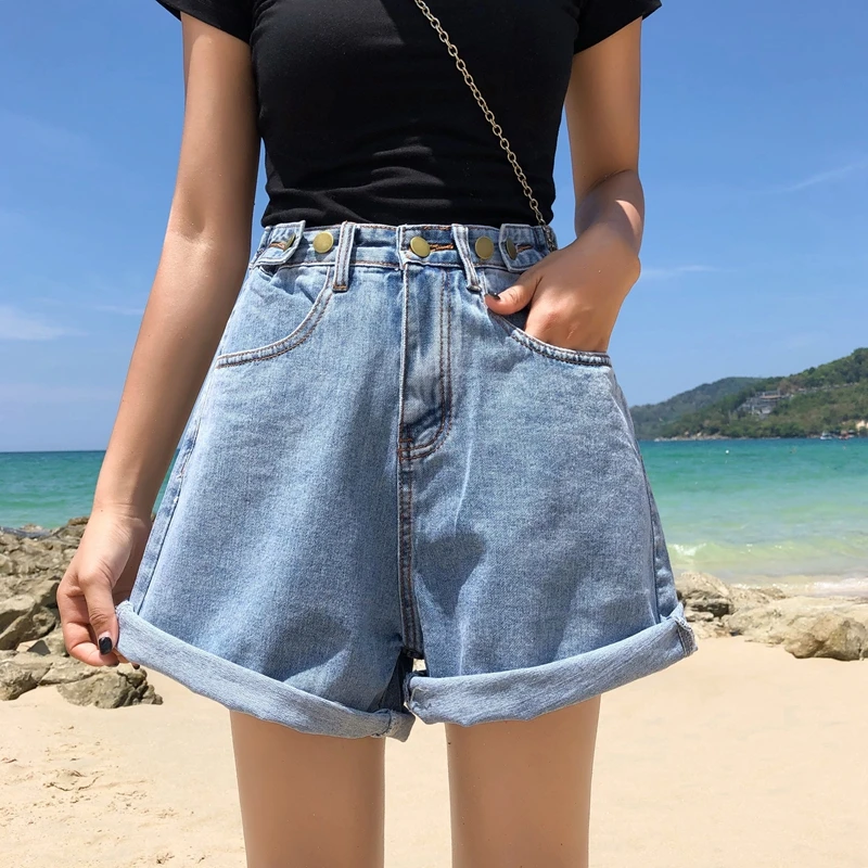 oversized denim shorts womens