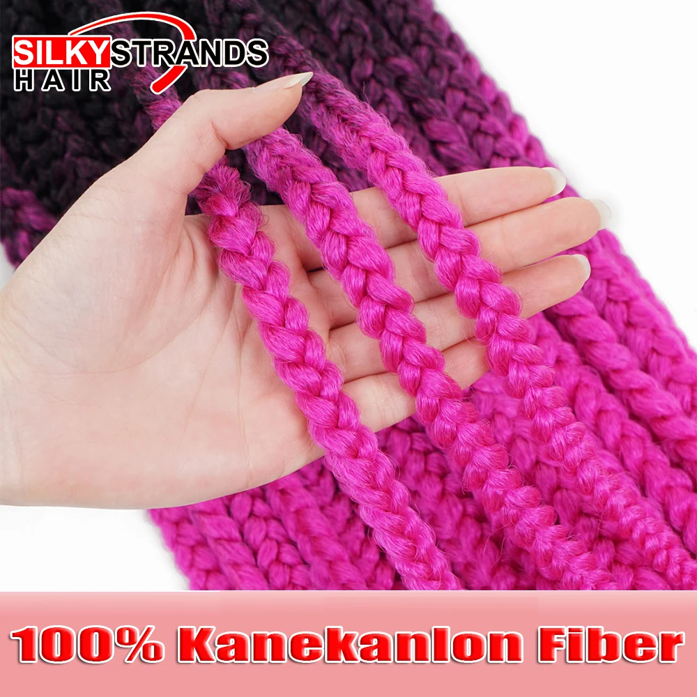 Наращивание косичек 100% Kanekalon Jumbo плетеные прически синий фиолетовый серый