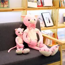 60/80/100cm Lovely Soft Pink Cat Animals Cartoon Plush Toys Stuffed Doll Home Decor X-mas Presents For Children girls fancytrader large plush bunny doll lovely soft stuffed cartoon rabbit kids toys gifts pink purple for chilren 100cm