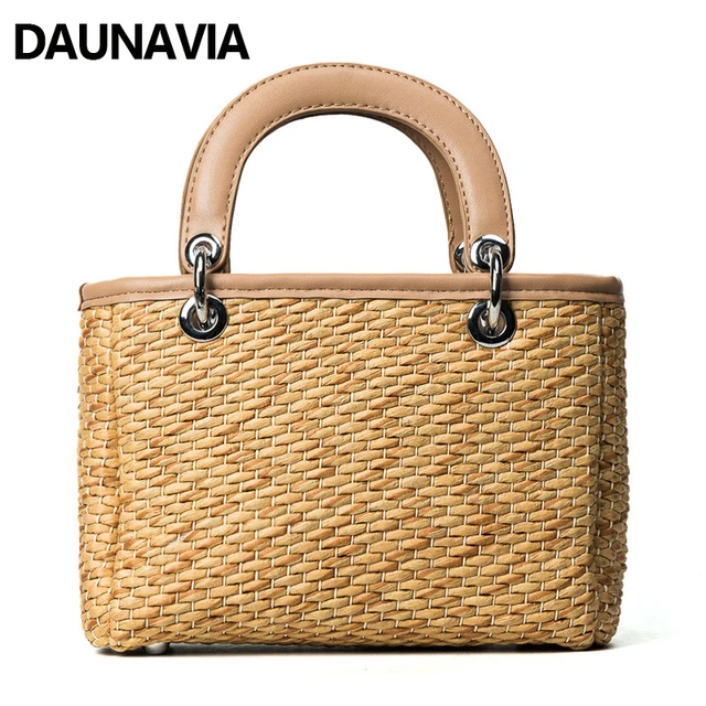 Daunavia New Summer Straw Bags Leather Strap Crossbody Women Daunavia New Summer Straw Bags Leather Strap Crossbody Women Handmade Handbags Luxury Shoulder Beach