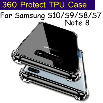 

shockproof case For Samsung Galaxy S7 S8 S9 S10 Lite S10 Plus Note8 9 A6 A8 plus A7 2018 Case 6D Surround Transparent TPU case