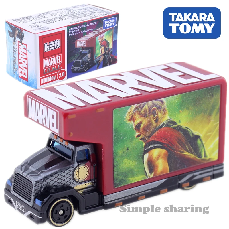 Takara Tomy Tomica Marvel TUNE AD Mov 2 0 набор моделей грузовиков Тор литая машина смешные детские
