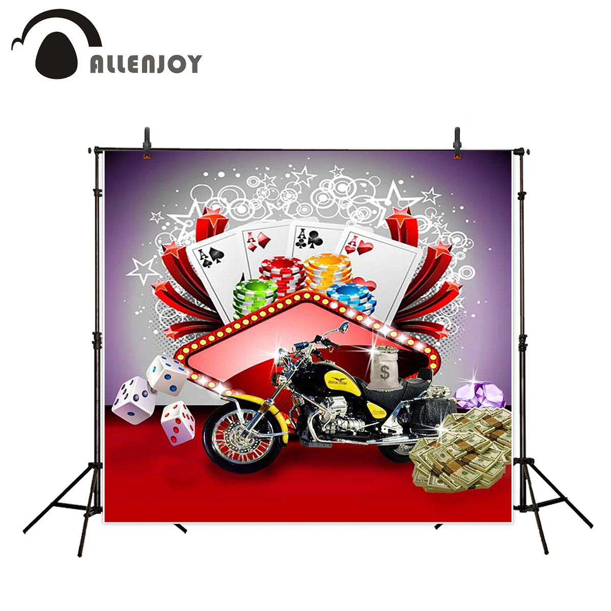 Allenjoy backgrounds for photo studio casino dice playing card motorcycle photobooth backdrops newborn | Электроника