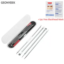 4 шт./компл. Двойные головки угревая игла пятна Squeeze выталкиватель экстрактор для прыщей инструмент для очистки пор Красота инструмент для ухода за кожей комплект