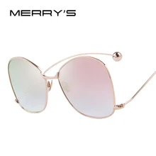 MERRY'S женские индивидуальные преувеличенные солнцезащитные очки, прозрачные линзы женские очки UV400 защиты S'8066