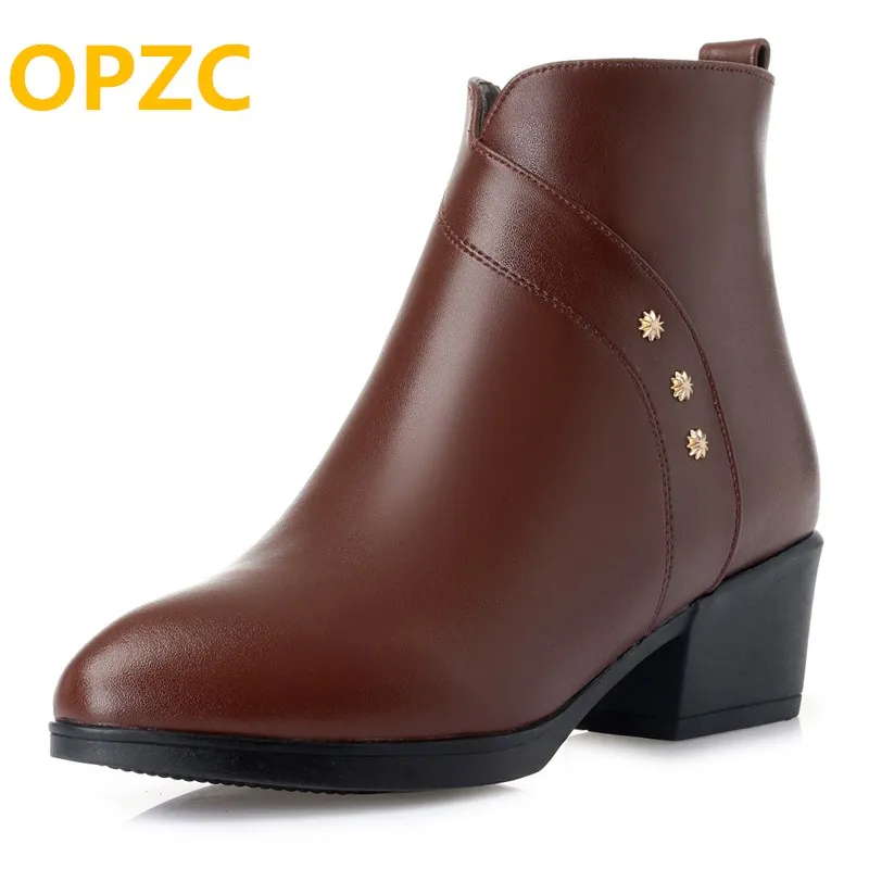 OPZC Women ankle boots 2018 new genuine leather women Martin boots, large size 41 42 43 pointed women winter boots women shoes цена OPZC Women ankle boots 2018 new genuine leather women Martin boots, large size 41 42 43 pointed women winter boots women shoes цены онлайн