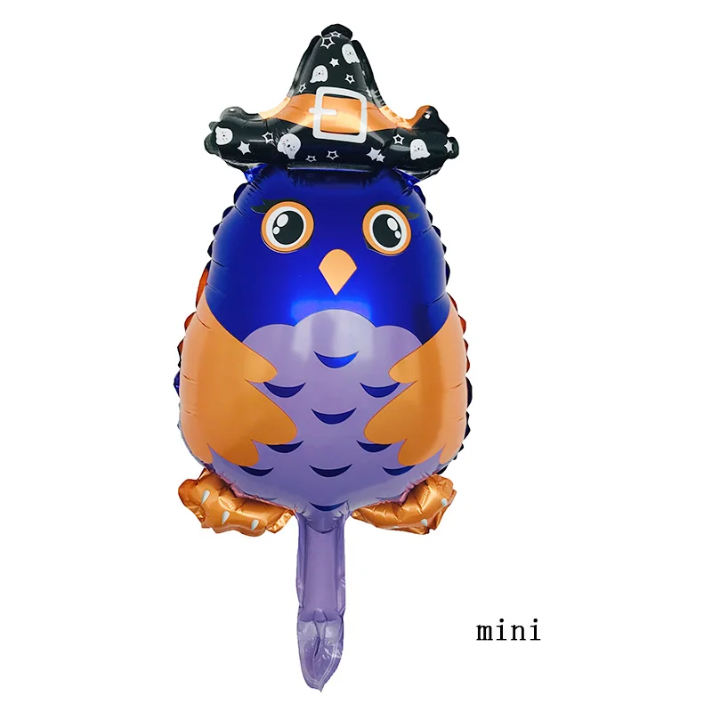 50 pcs 5 Styles Mini Black Cat Pumpkin Bat Skull Specter Halloween Eve Foil Balloons Decor Inflatable toys Balloon Party Supplie