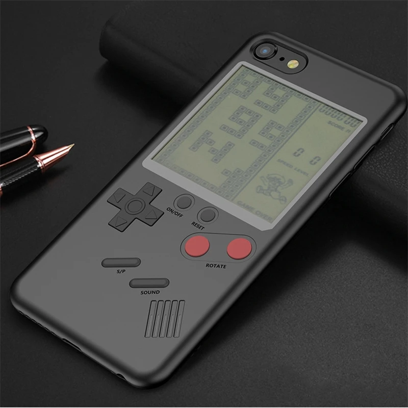 GB Gameboy Tetris Phone Case for iPhone X 6 6s 7 7plus 8 8plus Plus XS Max XR Play Blokus Game Console Cover Without Battery