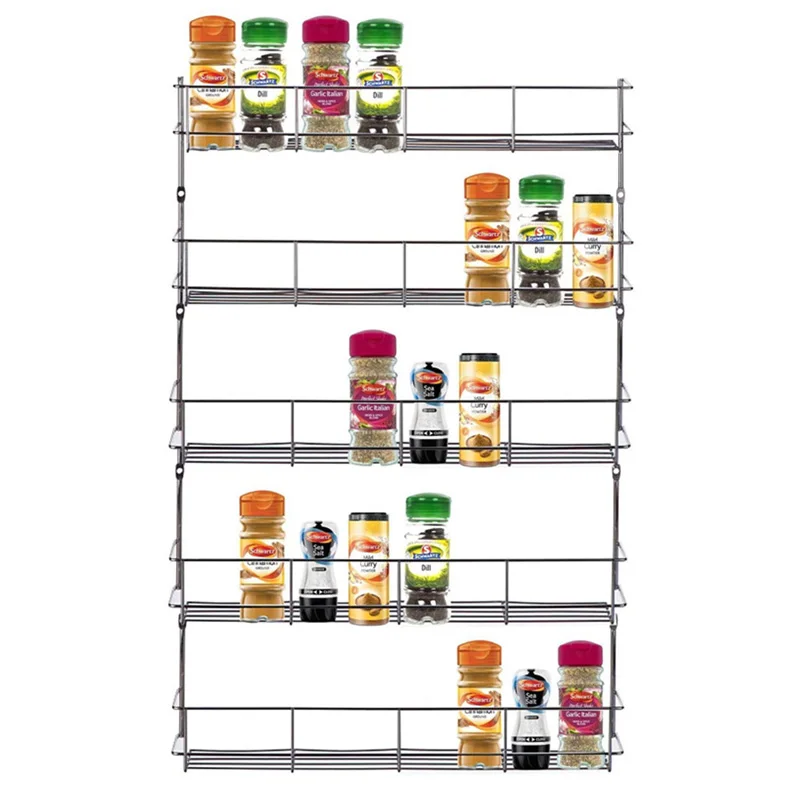 1 pc 5 6 Layers Iron Spice Rack Storage Wall Rack Kitchen Tools Holder High Quality