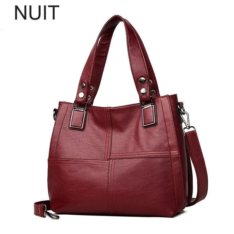 

Luxury Famous Brand Women Leather Handbag Genuine Leather Casual Tote Top-handle Bags Soft Sheepskin Female Big Shoulder Bag