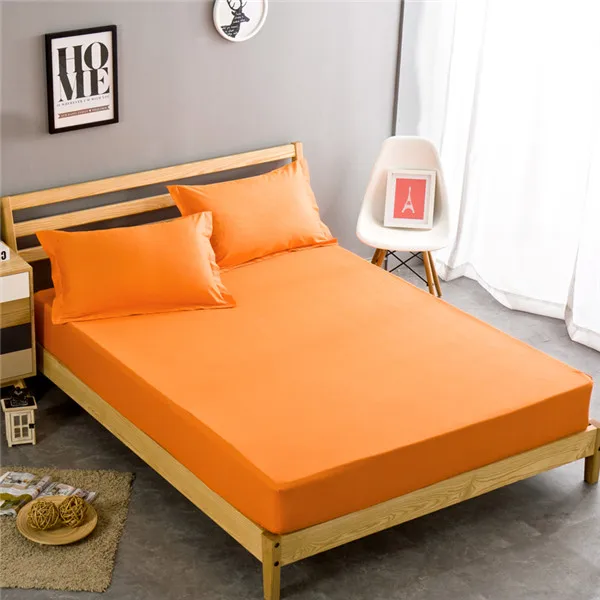 Stylish Bright orange solid color 100 cotton home textiles bedding