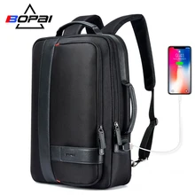 BOPAI мужской рюкзак с увеличенной USB внешней зарядкой, рюкзак для ноутбука, 15,6 дюймов, большой объем, Противоугонный рюкзак для путешествий для подростка