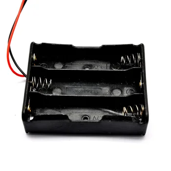 

20pcs Plastic 3x18650 Battery 3.7V Clip Holder Storage Box Case With Wire Lead Black