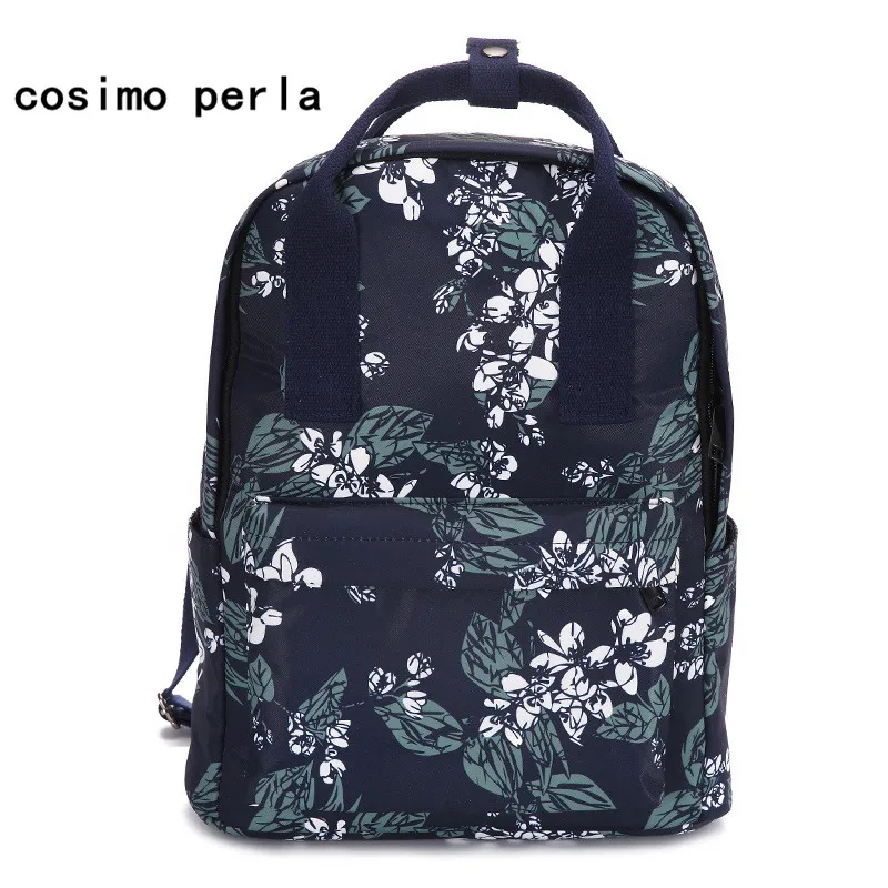 

Korean Style Floral Leaves Printed Backpacks Satchel Multifunctional Women School Bags Kanken Canvas Laptop Travel Youth Girls