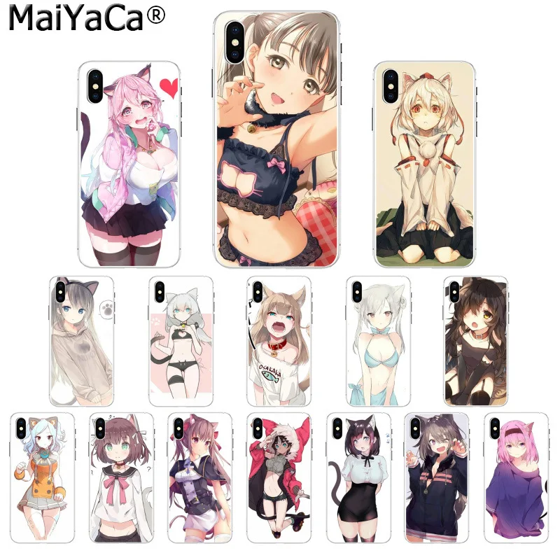 MaiYaCa сексуальный мультяшный аниме kawaii Девушка кот Новинка чехол для телефона iPhone