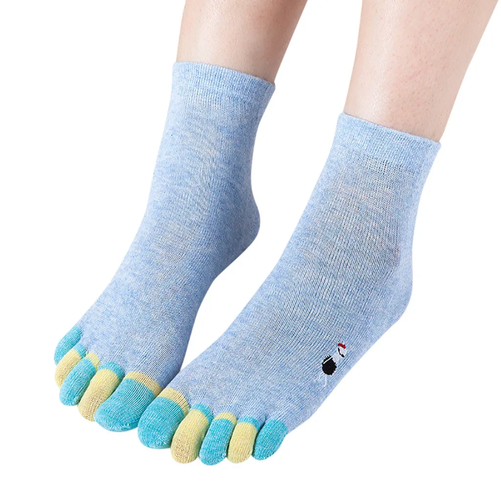 Лидер продаж, милые детские Разноцветные носки с пятью пальцами и смайликом для девочек