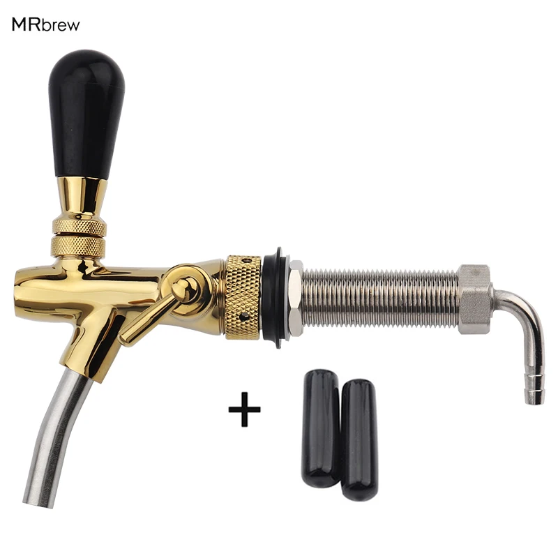 

Adjustable G5/8 Kegerator Draft Shank Beer Tap Faucet with Flow Controller Chrome Plating Home Brew Bar Beer Wine Making Tool