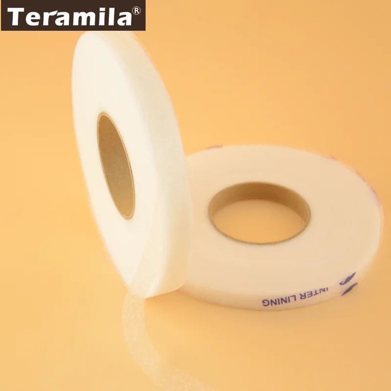 

Teramila fabric White Double faced adhesive tape Cotton Battings Synthetic DIY Craft Bag Cloth Hand Made1.5CM Width 3 Roll/lot