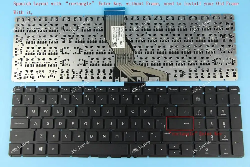 Новая испанская клавиатура Teclado Для HP 15-bs011la 15-bs012la 15-bs013la 15-bs014la 15-bs015la 15-bs017la 15-bs018la