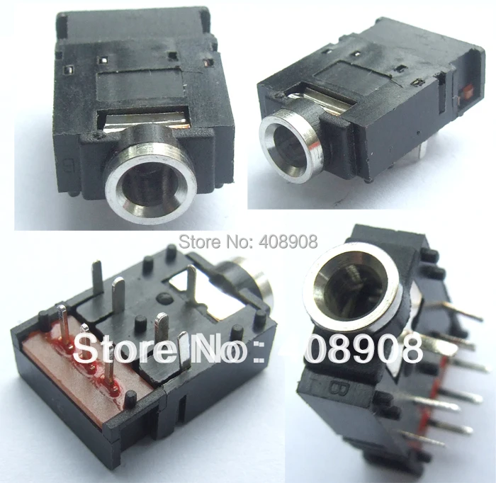 

High quality 8 PIN 1/8" 3.5mm Stereo jack Headphones Socket With switch PCB Panel Mount