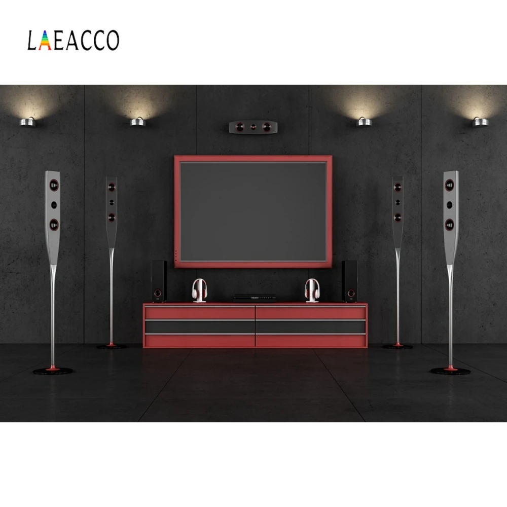 

Laeacco 3D Speaker TV Stage Scene Backdrop Portrait Photography Background Customized Photographic Backdrops For Photo Studio