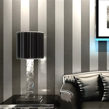 

Vertical Striped Wallpaper Home Decor For Living Room Bedroom Wall Coverings Metallic Black Silver Modern Luxury Wall Paper