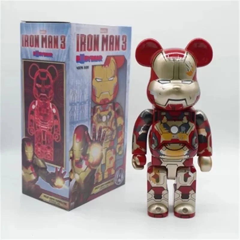 

Be@rbrick 400% Bearbrick Superhero Avengers Infinity War Superhero Iron Man Gloomy Bear Action Figure Collectible Model Toy P827