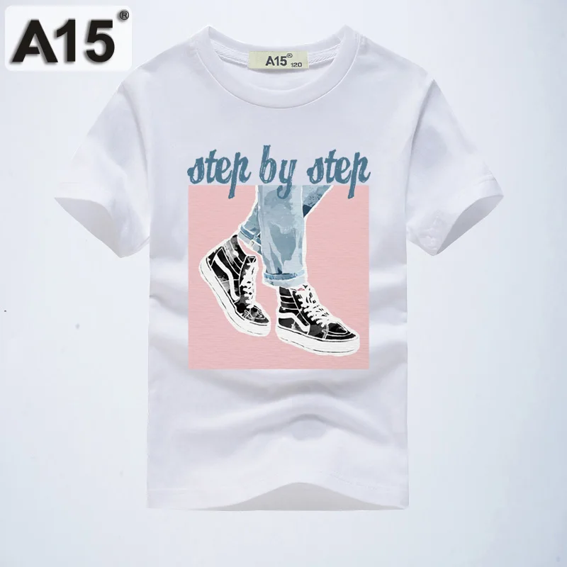 K4T4White A15 для больших мальчиков детская футболка хлопковая футболка на лето с коротким рукавом на возраст 6, 8, 10, 12 лет 14 лет подростковая одежда Топы Футболка для маленьких девочек Футболка - Цвет: K4T4White