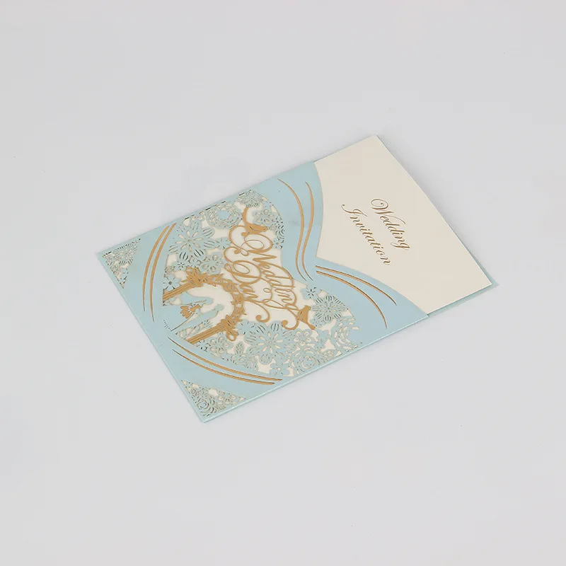  50pcs Personality Creative Laser Cutout Wedding Party Invitation Engagement Valentine's Day Marriag - 32955035081