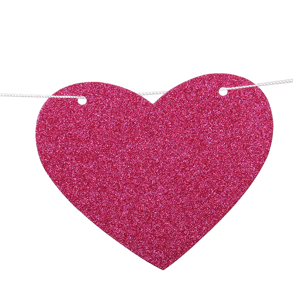 Sweet 16 Heart Banner Birthday Hanging Paper Garland for Home Party Celebrations Decorations Photo Props