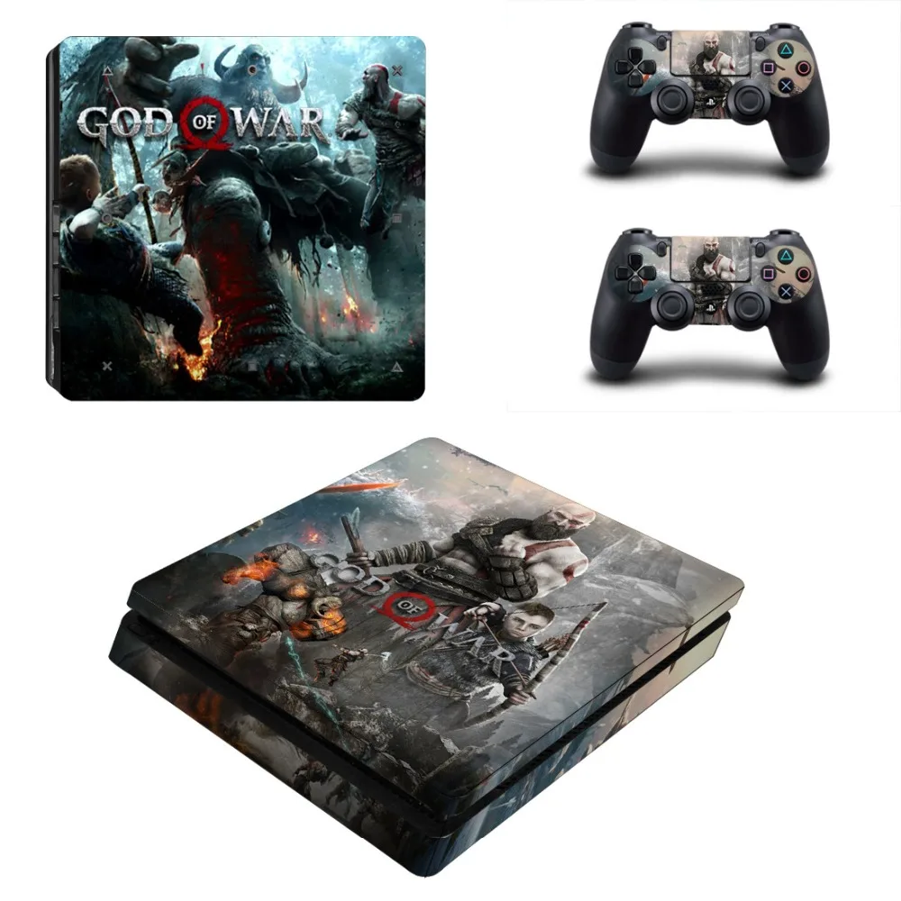 God of War PS4 тонкие наклейки для кожи, предназначенные для игровой консоли 4 Slim и 2 контроллера