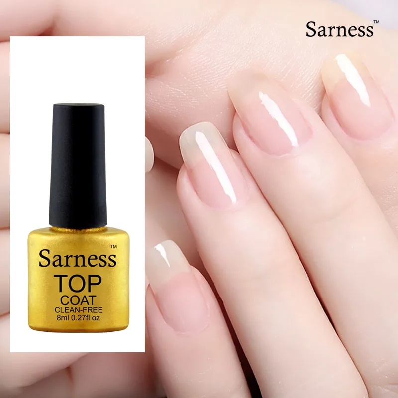 Sarness 8ml Gel Varnish Primer Shining Top Coat and Base Coat UV LED Long lasting UV Gel Nail