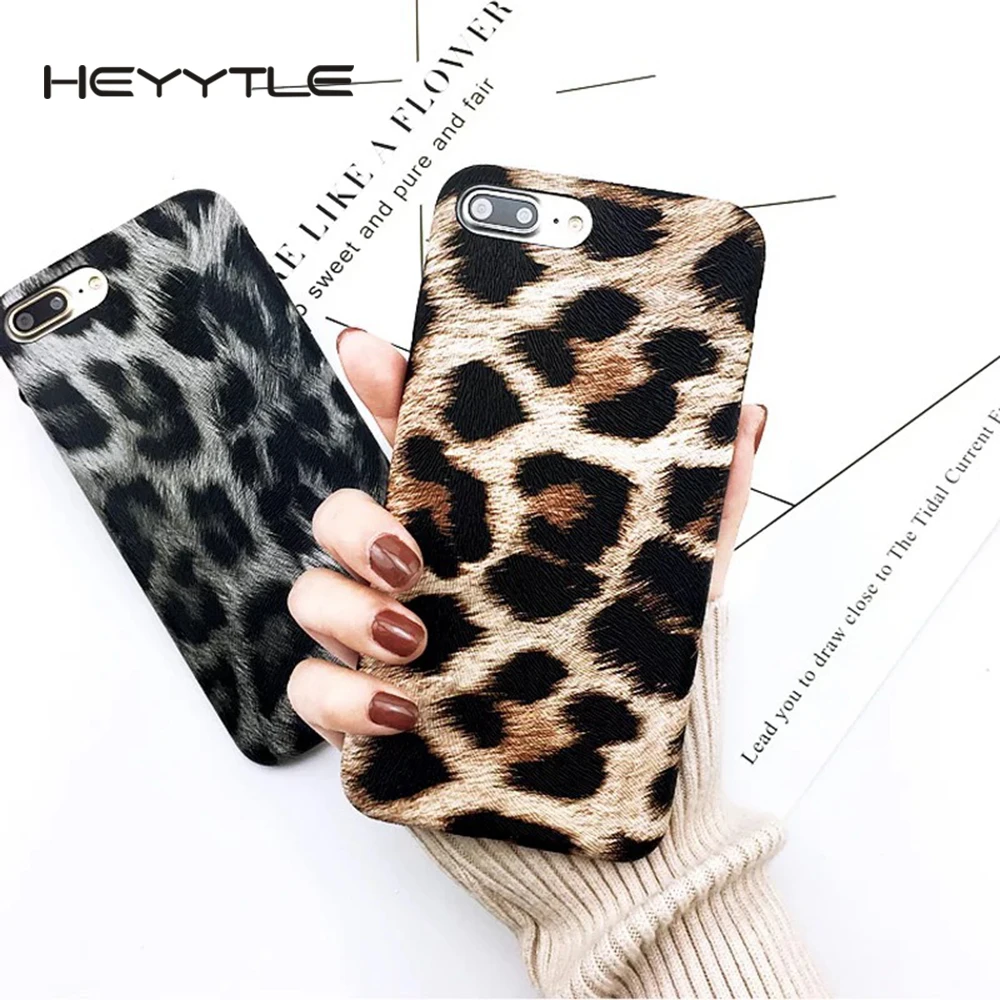 

Heyytle Leather Leopard Pattern Phone Case For iPhone XR XS MAX X 8 7 6S 6 Plus Cases Retro Luxury Back Cover Sexy Soft Shell