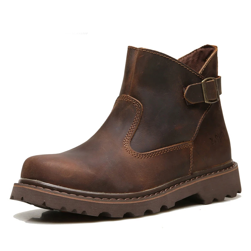 Madeira deep Brown Moda Livre Martin Genuíno Motociclista Macho Ar Brown Tornozelo Botas Couro Casuais Inverno Ao sand De Segurança Nova Sapatos Chelsea Homens 7vqRw71d