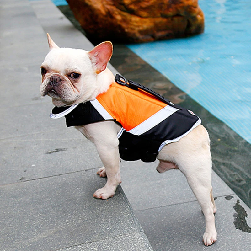 

JORMEL Pet Dog Life Jacket Safety Clothes Life Vest Collar Harness Saver Pet Dog Swimming Preserver Clothes Summer Swimwear