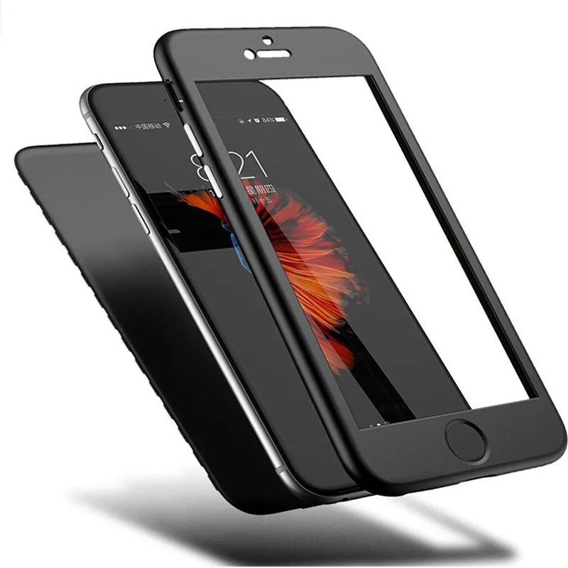 

KSTUCNE 360 degree Full Body phone Cases For iPhone 6 Soft Silicone Protective Cover for iPhone X 7 8 Plus coque case capa