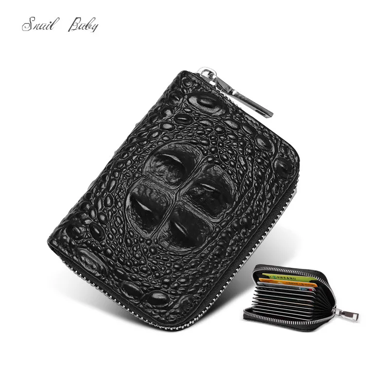 

new alligator genuine Leather card holder zipper card bag multi credit card bag