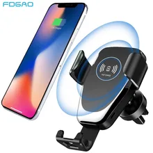 Fast 10W Qi Wireless Charger Car Mount Phone Holder Stand For iPhone XS Max XR X 8 Samsung S10 S9 S8 Plus Xiaomi Mi 9 Huawei P30