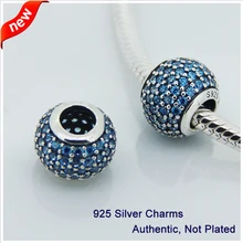 Подходит для Pandora Подвески Браслеты проложить легкие бусины с бирюзовым кубическим цирконием 925 стерлингового серебра ювелирные изделия