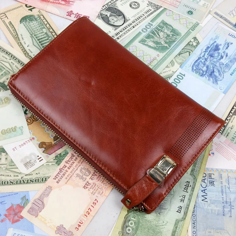 Genuine leather men wallet men business clutches fashion men bag real leather men walletreal