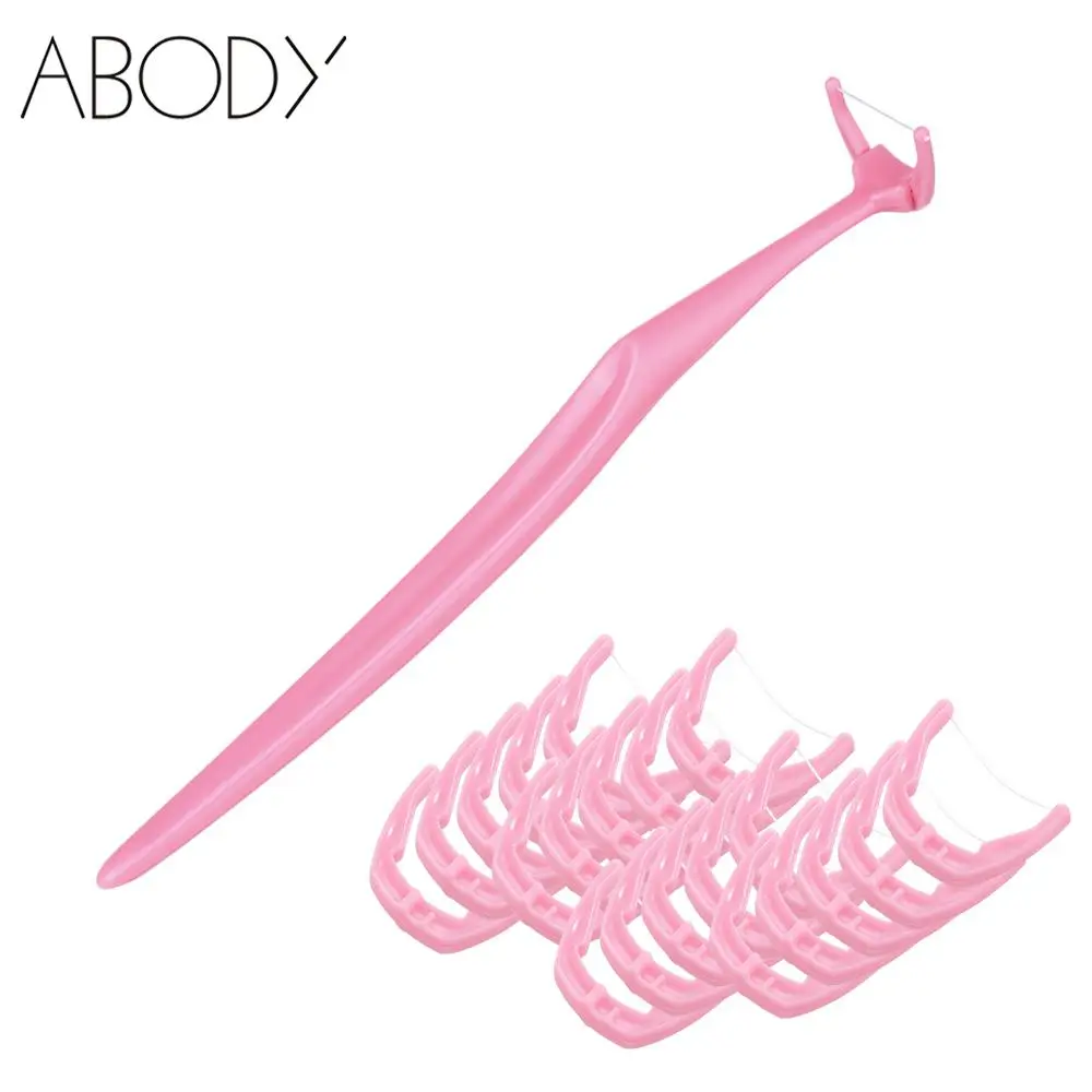 20Pcs Dental Floss Picks with 1 Holder Interdental Brush Teeth Stick