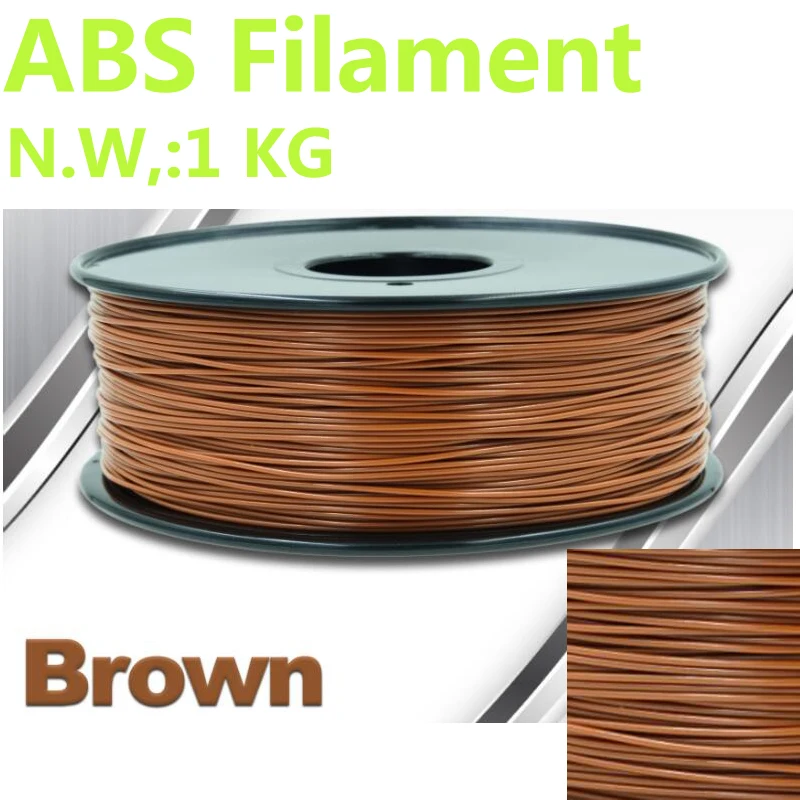 

Brown color 3d printer filament abs 1.75mm 3d printing materials 375m Length filament 1kg abs plastic filamento impresora 3d