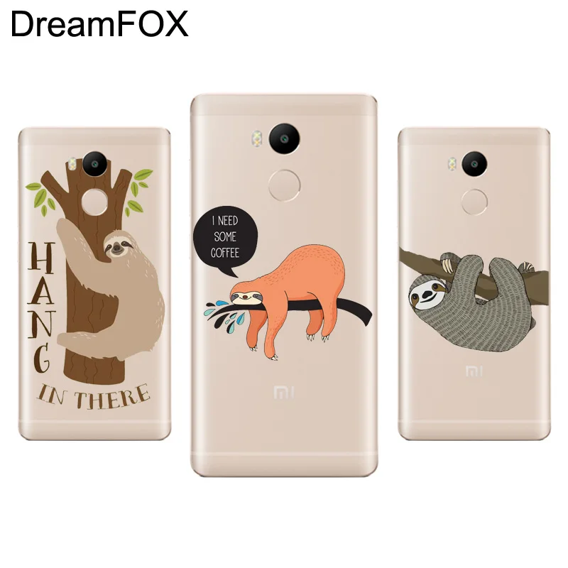 DREAMFOX L087 Sloth Soft TPU Silicone Case Cover For Xiaomi Redmi Note 3 4 5 Plus 3S 4A 4X 5A Pro Global |