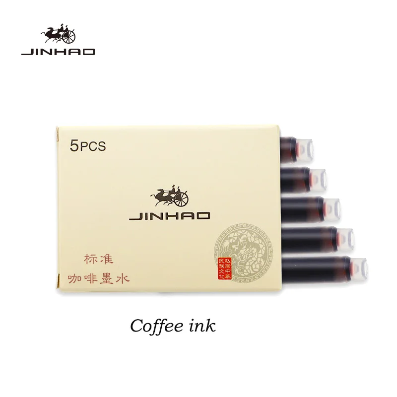 Jinhao 599, перьевая ручка, роскошная металлическая ручка, перо, ручка, Caneta Tinteiro, простой стиль, офисные канцелярские принадлежности, пишущий, высокого класса, Подарочная чернильная ручка - Цвет: kafeisemonang yihe