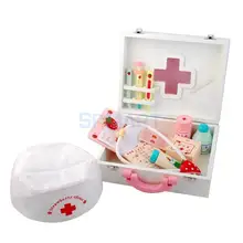 Детский деревянный Медицинский Набор доктора, детский чехол для ролевых игр