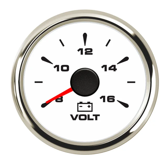 52mm Marine Voltage Gauge Boat Car Volt Gauge with 7 Colors Backlight