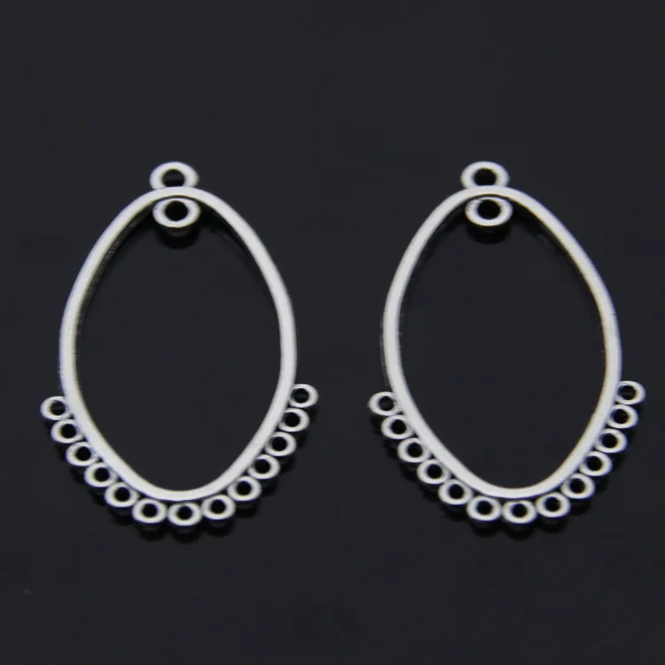 

Free Shipping 20pcs/lot Antique Silver Planted Filigree Earrings Oval Connector Ornament Jewelry Findings Size 48*23mm